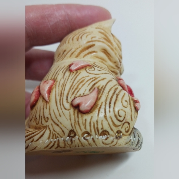 VINTAGE 2001 POT BELLY "VALENTINO" VALENTINE CAT FIGURE TRINKET BOX - Picture 4 of 7